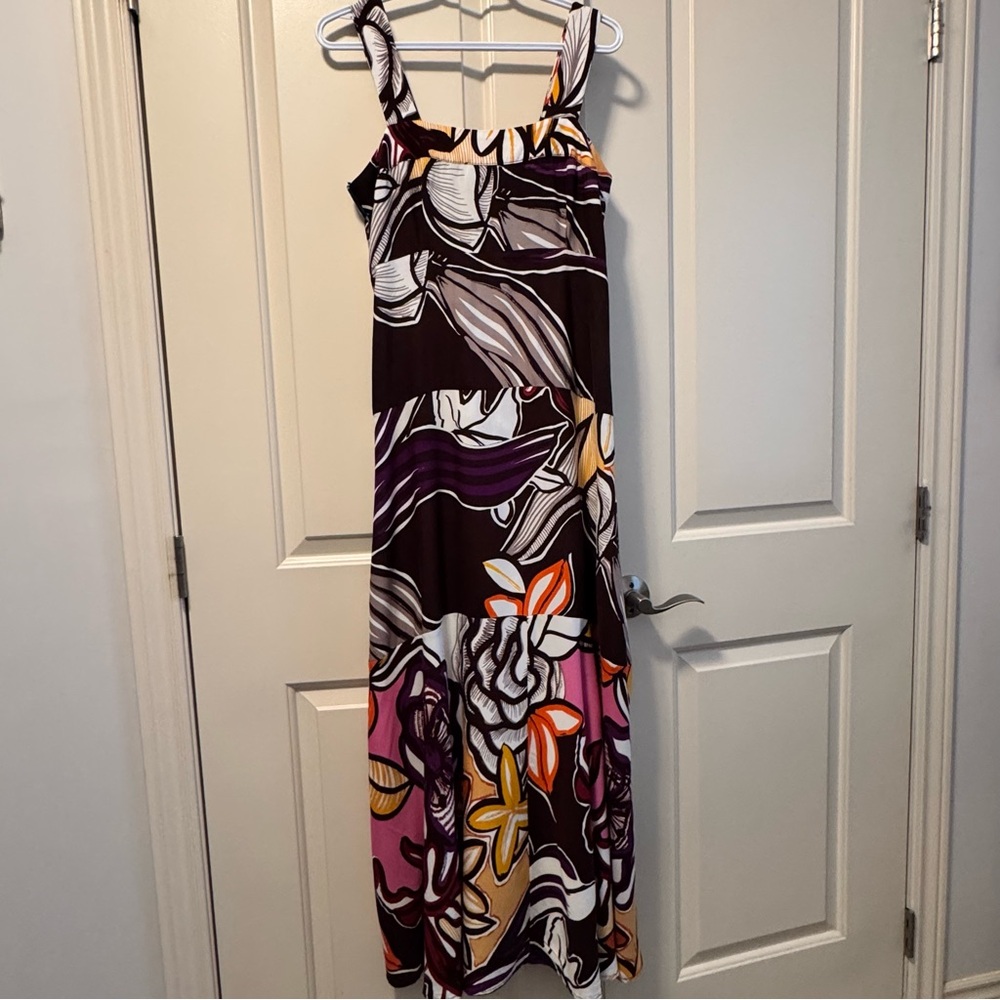 1.STATE Vibrant Tiered Sleeveless Maxi Dress Sundress Swim CoverUp Boho Sz XL